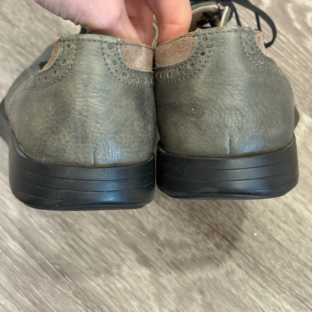VTG Camper Gray Tan Leather Suede Brogue Wingtip Derby  display picture 2